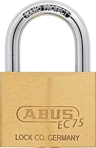 ABUS 26845 Messing Vorhängeschloss mit 5-Reversible Schlüssel | Massiver Messingkorpus, doppelt verschraubt - Bügel mit Nano Protect Beschichtung - bis zu 150.000 Schlüsselvariationen