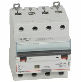 411204 Legrand Disjoncteur différentiel tétrapolaire 10A 300mA type AC - DX³6000 10kA 4P