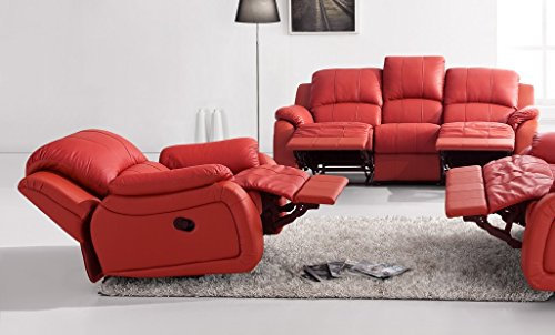Mapo Möbel Voll-Leder Sofagarnitur Fernsehsofas Relaxsofas 5129-3+1-8401