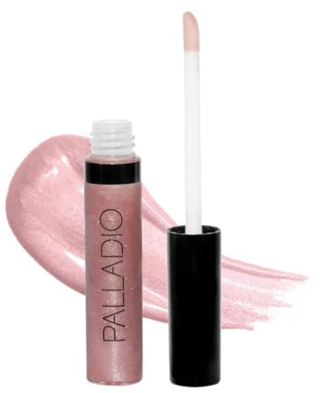 Palladio Lip Gloss, Non-Sticky Lip Gloss, Contains Vitamin E and Aloe, Offers Intense Color and Moisturization, Minimizes Lip Wrinkles, Softens Lips with Beautiful Shiny Finish, Pink Candy