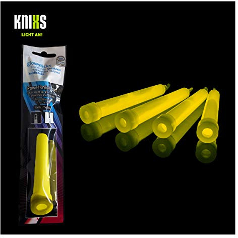 KNIXS - 10x Power Knicklichter, seit 15 Jahren in Profiqualität, Glowsticks einzeln verpackt - 150 x 15 mm - Leuchtstäbe - 7 einfarbig Leuchtend