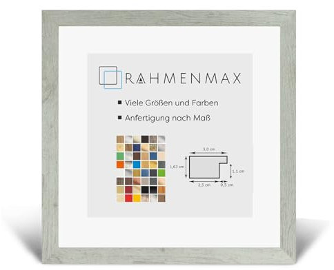 RahmenMax Morena Holz Werkstoff Bilderrahmen 28 x 28 cm modernes sehr eckiges Profil 28 x 28 cm Grosse Farbauswahl jetzt: Pinie Dekor mit Kunstglas klar 1 mm