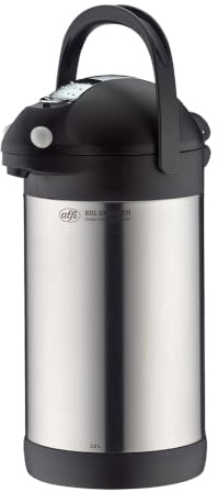 alfi BIG SPENDER TT Getränkespender 3,00 l, 12 h heiß, schwarz matt | 24 h kalt, integrierte Pumpe, für 24 Tassen, mattierter Edelstahl, Tragegriff, ideal für Bewirtung & Catering