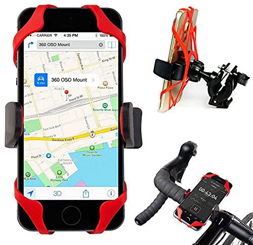 OcioDual Soporte de Bicicleta Moto Bici Bike Manillar Extensible para Movil Goma Sujecion