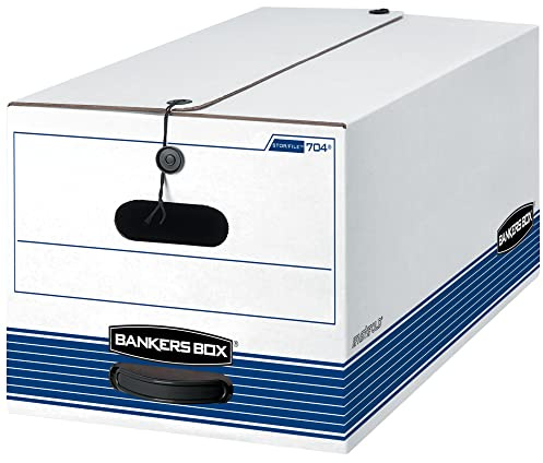 Bankers Box 12-Pack Medium-Duty String & Button File Storage Box, FastFold Assembly, Letter, STOR/FILE, (00704)