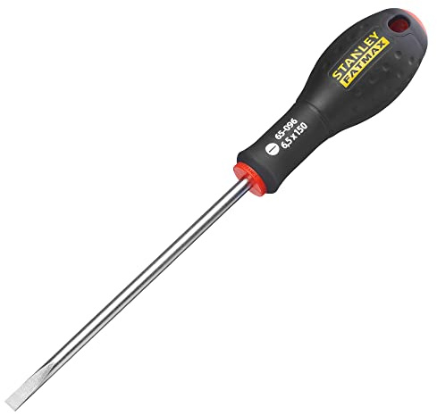 STANLEY FATMAX Tournevis Electricien Pointe Plate 6,5 x 150 mm - Lame en Acier et Poignée Ergonomique Bi-Matière 1-65-096