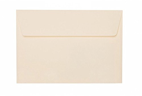 Paper24 Hochwertige Briefumschläge mit Haftstreifen B6 (125 x 176 mm) in Creme, 120 g/m² - 100 Stück.
