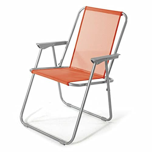 VERDELOOK Lanzarote, Sedia Pieghevole con Struttura in Metallo e Seduta in textilene, 52x44x75 cm, Arancione, Sedia Sdraio per Giardino e Spiaggia