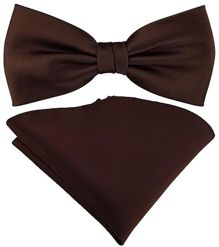 TigerTie Satin Fliege Einstecktuch in Uni einfarbig + Aufbewahrungsbox