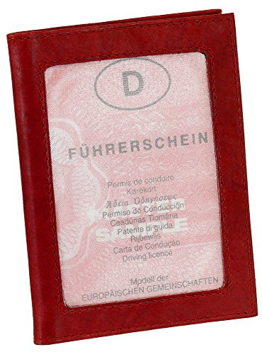 Branco Leder Ausweisetui Ausweishülle Kreditkartenetui Ausweismappe Kartenetui KFZ Mappe Etui Farbe Rot