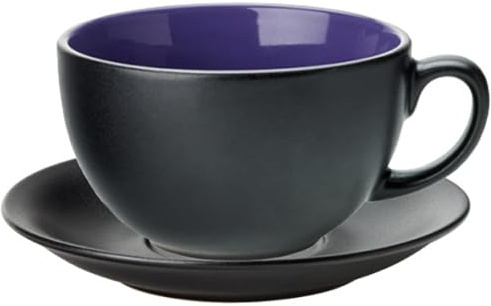 Utopia Barista Cappuccino Cup & Saucer Indigo 12oz / 340ml, CT9009 & CT9014, Pack of 6