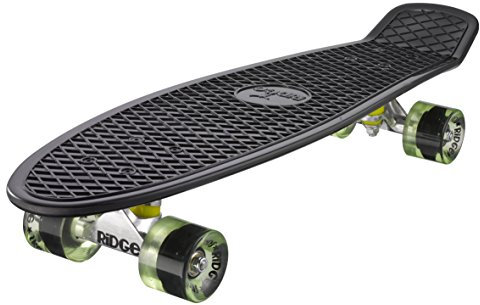 Ridge PB-27-Black-ClearGreen Skateboard, Black/Clear Green, 69 cm