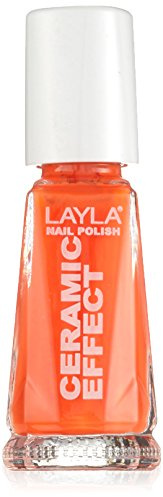 Layla Cosmetics 1243R23-109 Ceramic Effect Nagellack - orange fluo, 1er pack (1 x 0.01 l)