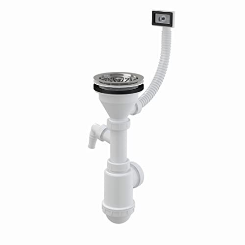 Sifone con troppopieno, griglia antiruggine DN 115 con attacco per lavastoviglie, connettore universale DN40/50, scarico scarico lavello lavello