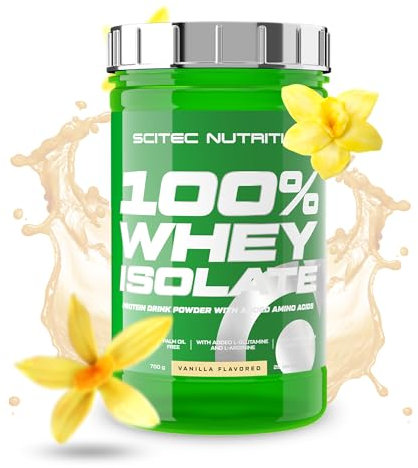 Scitec Nutrition 100% Whey Isolate - Puro potere proteico con BCAA - Glutammina e Arginina - Formula senza zucchero e senza glutine, 700 g, Vaniglia
