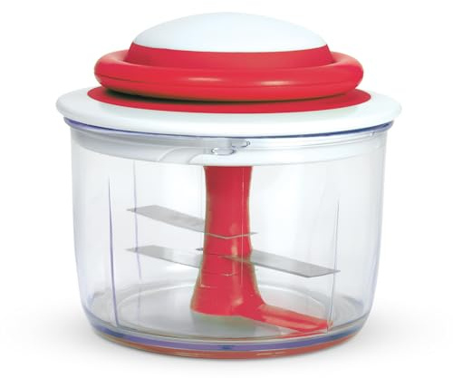 Chef'n 102-239-005 VeggiChop Hand-Powered Food Chopper, Set of 1, Cherry