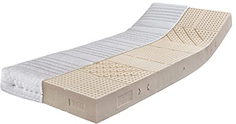 RAVENSBERGER Latexmatratze Komfort-Natura - Härtegrad H3, mittelfest, RG 80-140 x 200 cm, Höhe 18 cm - 7-Zonen Latexmatratze aus 100% Naturlatex mit Baumwoll-Doppeltuch Bezug
