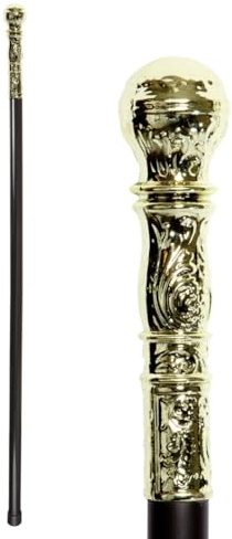 P'TIT CLOWN - Gehstock mit verziertem Knauf - King's Cane - Kostümzubehör König, Marquis, Prinz - Karneval, Mottopartys, Halloween, Mittelalter, Cosplay, Neujahr - 92 cm