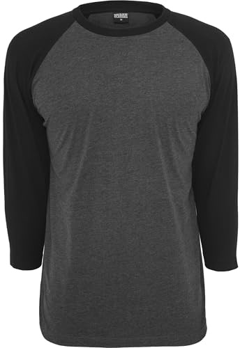 Urban Classics Herren Contrast 3/4 Sleeve Raglan Tee T Shirt, Cha/Blk, XL EU