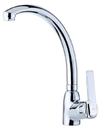 TEKA Grifo Cocina Monomando, Caño Alto Giratorio, Aireador Anticalcáreo, Latiguillos Flexibles 3/8”, IN 914 53914C6