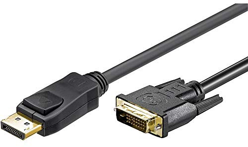 goobay 51962 DisplayPort/DVI-D Adapterkabel 1.2 / Full HD 1080p (60 Hz) / DisplayPort-Stecker > DVI-D-Stecker Dual-Link (24+1 pin) / Monitorkabel mit vergoldeten Steckern / 3 Meter