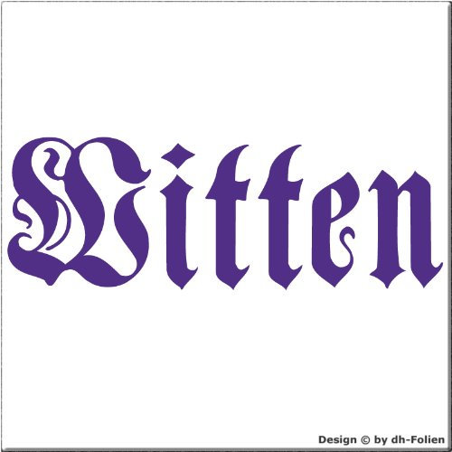 cartattoo4you AK-01667 | Witten - Fraktur altdeutsche Schrift | K-Serie | 17 x 5 cm| Farbe violett glänzend|in 23 Farben erhältlich Heckscheibe Auto Aufkleber Car Sticker Tuning Spruch Fun