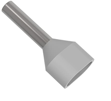 AUPROTEC Trådhylsor twin från 0,5-16 mm2 isolerade 10-1 000 stycken urval 100 stycken, 0,75 mm2 grå)