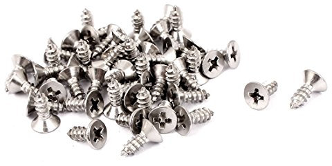 sourcing map Tornillo autorroscante avellanado de cabeza cruzada M3,5 x 9,5 mm 50 piezas