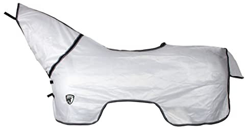 Horka Anti-Fly-Reitdecke mit Hals weiß Größe 115/165