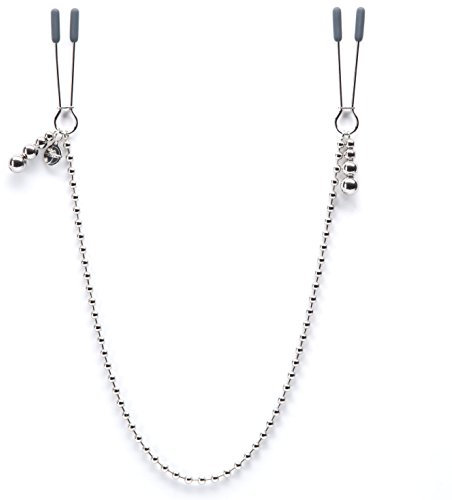 Fifty Shades of Grey Darker At My Mercy Silberne Nippelspangen mit Kugeln und Kette Hypoallergen 27 g