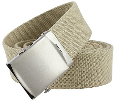 Cinturón correa de tejido estilo militar, 6 colores, 120 cm de largo y 3,5 cm de ancho beige 120 cm