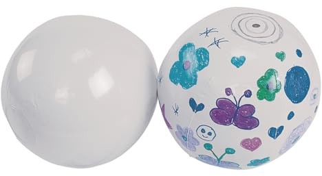 Colorations® Decorate Your Own Inflatable Beach Ball, Set of 12, Craft for Kids and Fun Home Activities, Create unique & personal designs, Fun Kids Craft Project, Craft Project for Boys & Girls