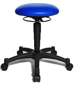 TOPSTAR Body Balance 10 Sitzhocker blau | Made in Germany | Ergonomisch | Bürohocker, Rollhocker | höhenverstellbar | Geprüfte Sicherheit nach GS-Intertek