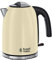 Russell Hobbs Cream Stainless Steel 1.7L Cordless Electric Kettle with black handle (Fast Boil 3KW, Removable washable anti-scale filter, Pull to open hinged lid, Perfect pour spout) 20415