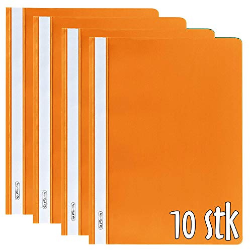 Schnellhefter PP A4 10 Stück Vorteilspack (Orange, 10er Pack)