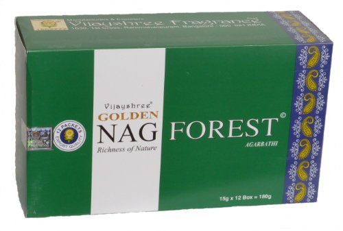 WLM Box räucherstäbchen, 12 Beutel von 15 Gramm GOLDEN NAG Forest