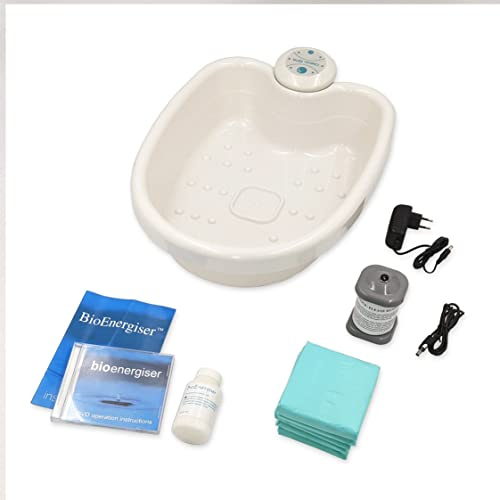 Bio Energiser Detox Spa Fuß-Elektrolyse-Bad Classic Edition I Wellness für Zuhause I Detox-Fußbad-Gerät inkl. Aktivierungs-Salz & Hygiene-Beutel I Fußwanne mit Zubehör-Set I Reinigend & Entspannend