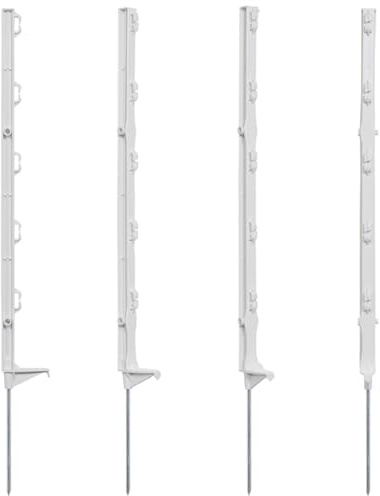 VOSS.farming 60x Weidezaunpfähle, 70cm hoch, weiß, Kunststoffpfahl