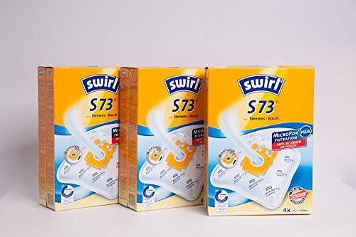3 Pakete Swirl Staubsaugerbeutel S73 / S 73 MicroPor Plus AirSpace für Siemens / Bosch Typ: GXXL