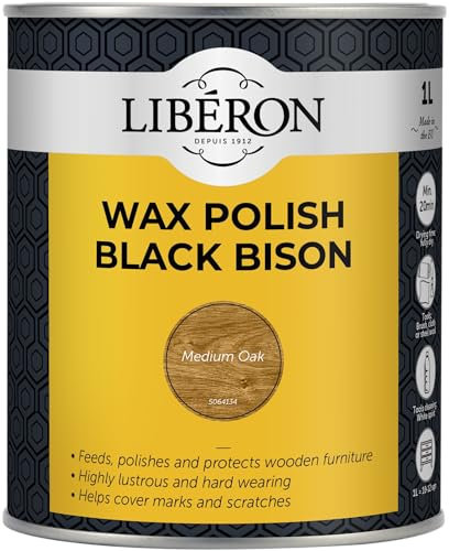 Libéron Wax Polish Black Bison Paste Medium Oak 1L