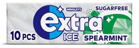Extra Chewing Gum, Sugar Free, Ice Spearmint Flavour, Chewing Gum Bulk, 30 Packs of 10 Pieces