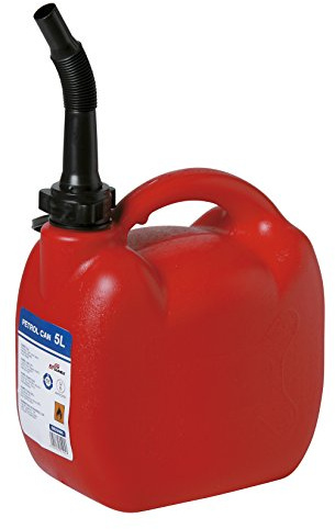 Durable Red Plastic Jerry Fuel Oil Water Petrol Can Container & Funnel (Small - 5L)