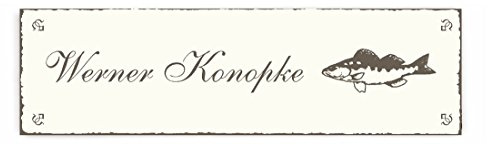 Selbstklebendes Türschild ZANDER - mit Wunschtext Name