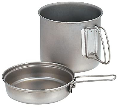 Snow Peak Titanium Trek Cook Set de Cuisine ultraléger et Compact pour Camping/randonnée Argenté 1400