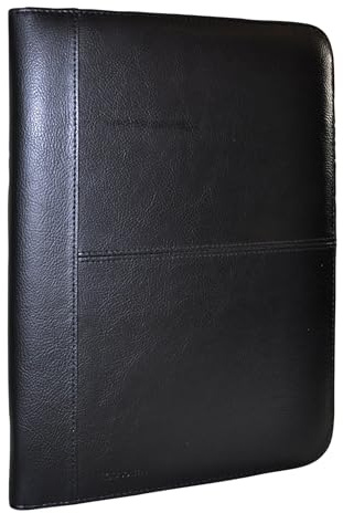 Monolith 2000002870 - Schreibmappe Din A4, Lederoptik, schwarz, Dokumentenfächer, mit Reißverschluss, 1 Stück