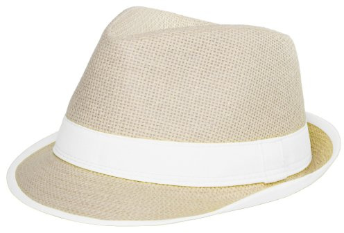 Caspar Unisex Trilby Hut/Strohhut mit farbiger Krempe - 2 Modelle - viele Farben - HT001