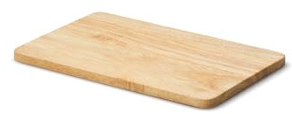 Continenta Schneidebrett aus Gummibaumholz, Tranchierbrett, Brotzeitbrett, Küchenbrett, Maße: 34 x 22 x 1,5 cm, 1 Stück