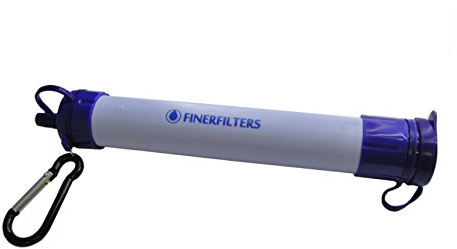 FINERFILTERS Paille de filtre à eau portable personnelle - La membrane filtrante de 0,01 micron fournit une purification microbiologique de l'eau, idéale pour le camping et la randonnée, etc. (1, paille à eau)