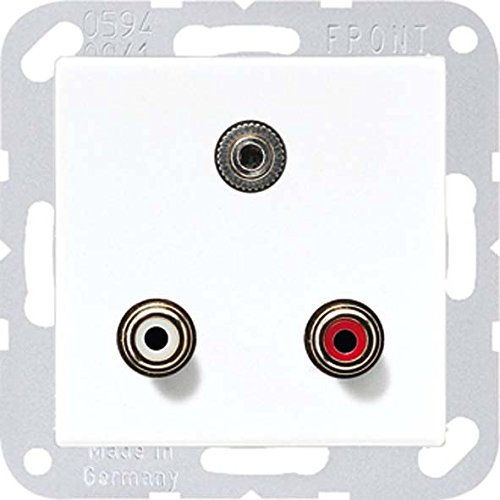 Jung MAA1011WW - Placa cinch audio/miniklinke blanco alpino para as500