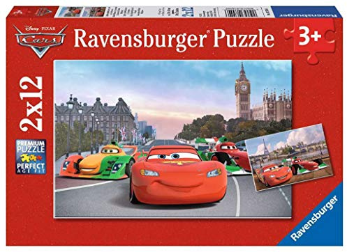 Ravensburger Kinderpuzzle 07554 - Lightning McQueen und Seine Freunde - 2 x 12 Teile, Brown, 26 x 18 cm
